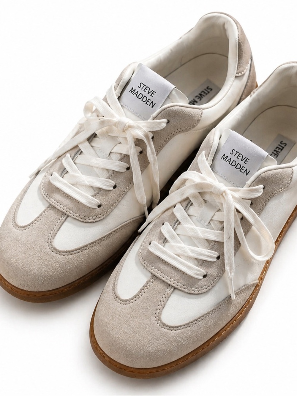 NWOB Steve Madden Duo Low Profile Lace Up Sneaker Shoes White Size 9.5